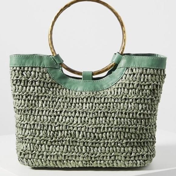 NWOT Anthropologie Rosalie Sage Mini Tote - Picture 3 of 4